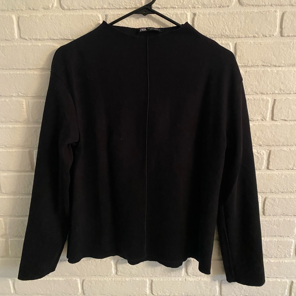 Zara Classic Black Long Sleeve Top